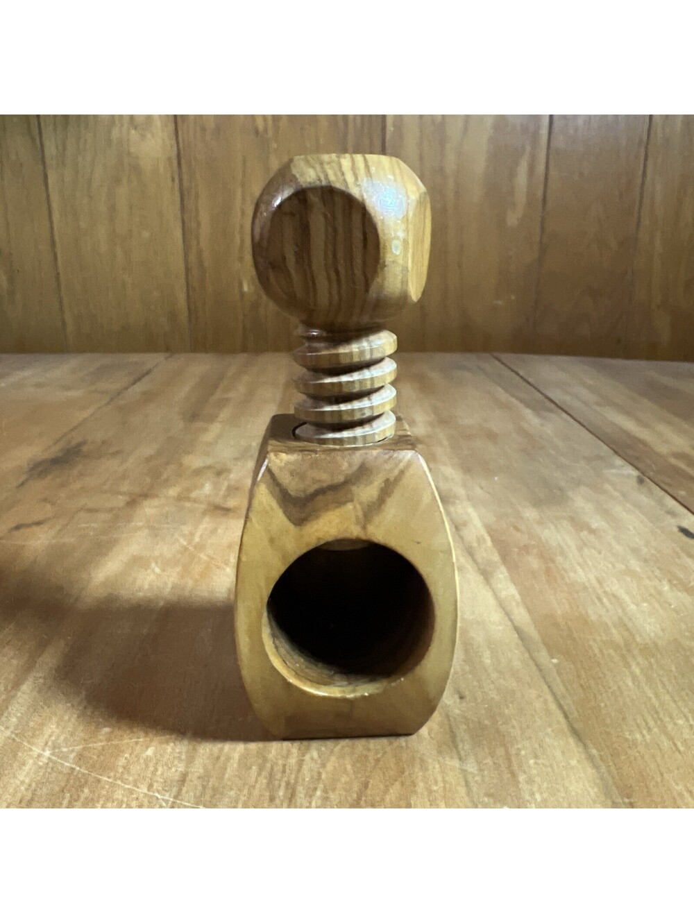 VTG Wooden Screw Nutcracker Works Great! Cottagecore MCM Rustic